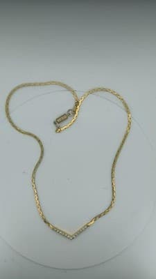 Synthetic Cubic Zirconia Stone Necklace Yellow Gold Electroplate 7.0 (GJE003722) - Thumbnail 5