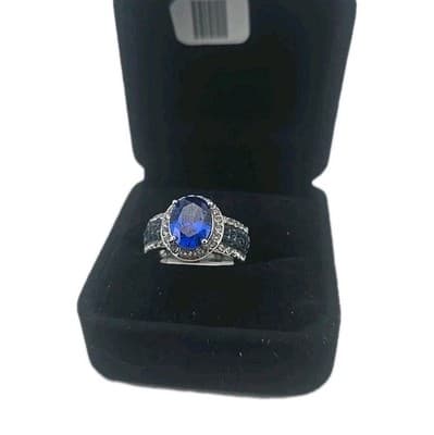 Blue Sapphire Women ring 925 Silver with Gifts Rings Sz 7.5 - Thumbnail 7