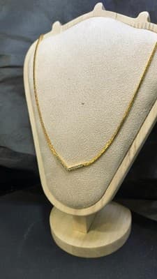 Synthetic Cubic Zirconia Stone Necklace Yellow Gold Electroplate 7.0 (GJE003722) - Thumbnail 2