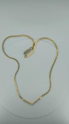 Synthetic Cubic Zirconia Stone Necklace Yellow Gold Electroplate 7.0 (GJE003722) - Thumbnail 6