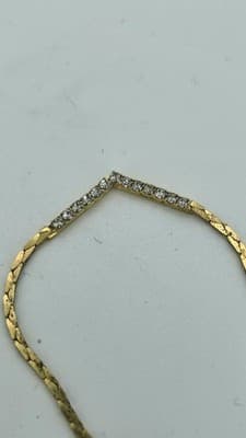 Synthetic Cubic Zirconia Stone Necklace Yellow Gold Electroplate 7.0 (GJE003722) - Thumbnail 9