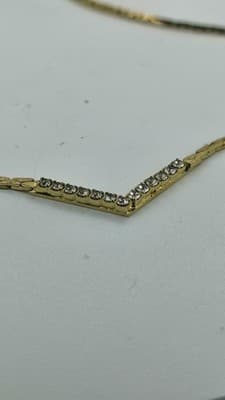 Synthetic Cubic Zirconia Stone Necklace Yellow Gold Electroplate 7.0 (GJE003722) - Thumbnail 8
