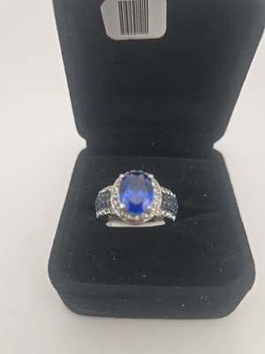 Blue Sapphire Women ring 925 Silver with Gifts Rings Sz 7.5 - Thumbnail 9