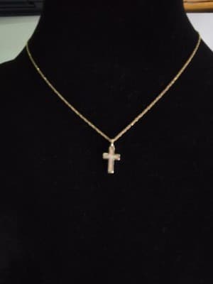Moonstone Stone Necklace 10K Yellow Gold 3.79g (GJE003728) - Thumbnail 3