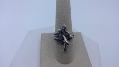 Lady's Silver Ring 925 Silver 7.6g Size:6 (I-136) - Thumbnail 2