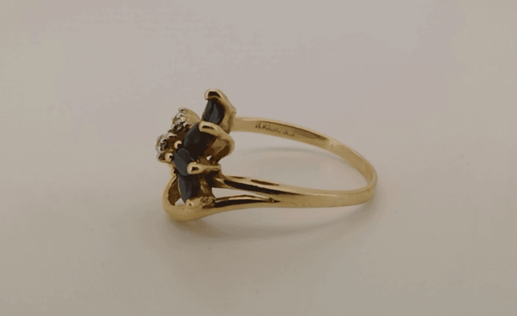 Vintage Sapphire Lady's Stone & Diamond Ring 2 Diamonds .02 Carat T.W. - Thumbnail 7