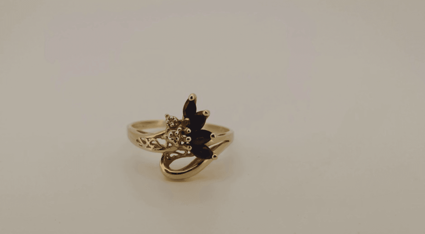 Vintage Sapphire Lady's Stone & Diamond Ring 2 Diamonds .02 Carat T.W. - Thumbnail 2