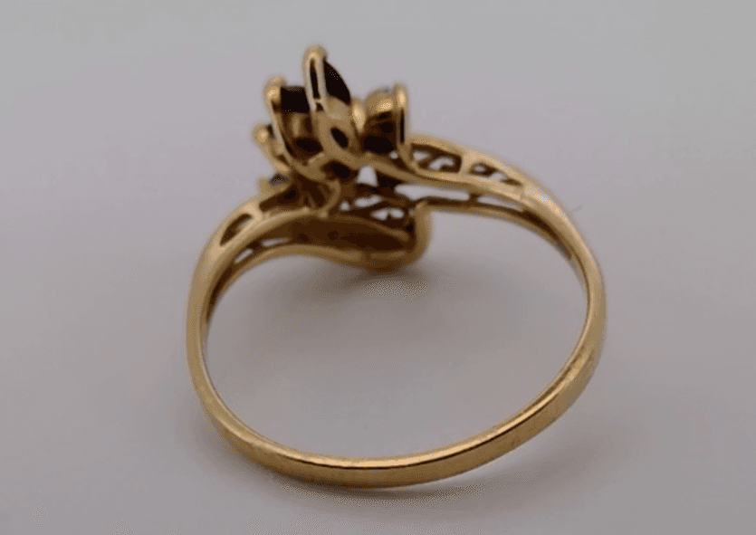 Vintage Sapphire Lady's Stone & Diamond Ring 2 Diamonds .02 Carat T.W. - Thumbnail 8