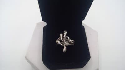 Lady's Silver Ring 925 Silver 7.6g Size:6 (I-136) - Thumbnail 3