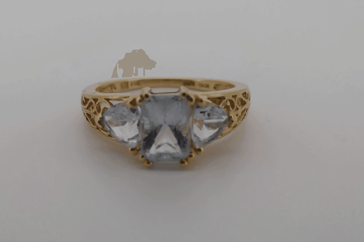 Vintage Aquamarine Lady's Stone Ring 14K Yellow Gold 2.97g - Thumbnail 3