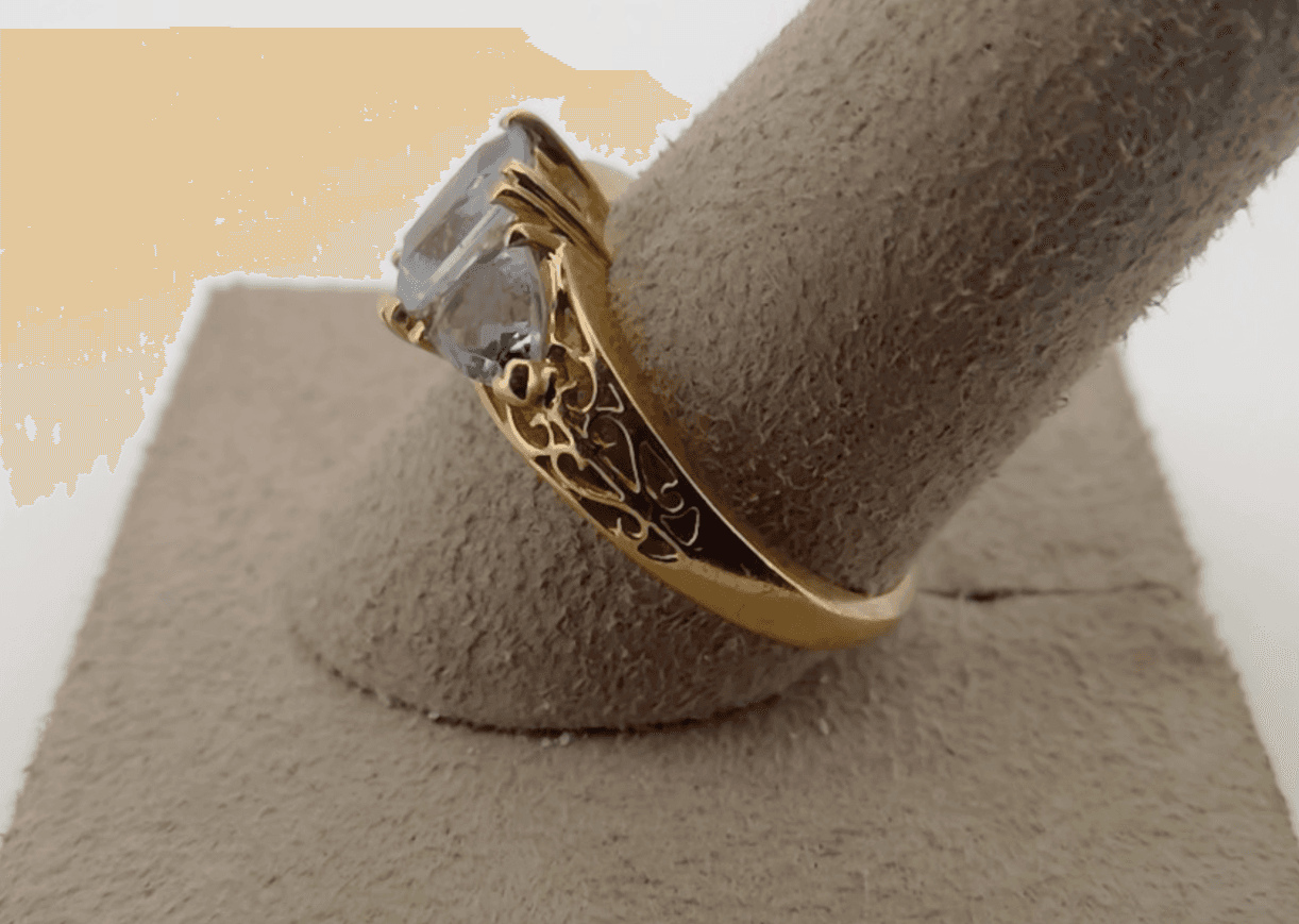 Vintage Aquamarine Lady's Stone Ring 14K Yellow Gold 2.97g - Thumbnail 8