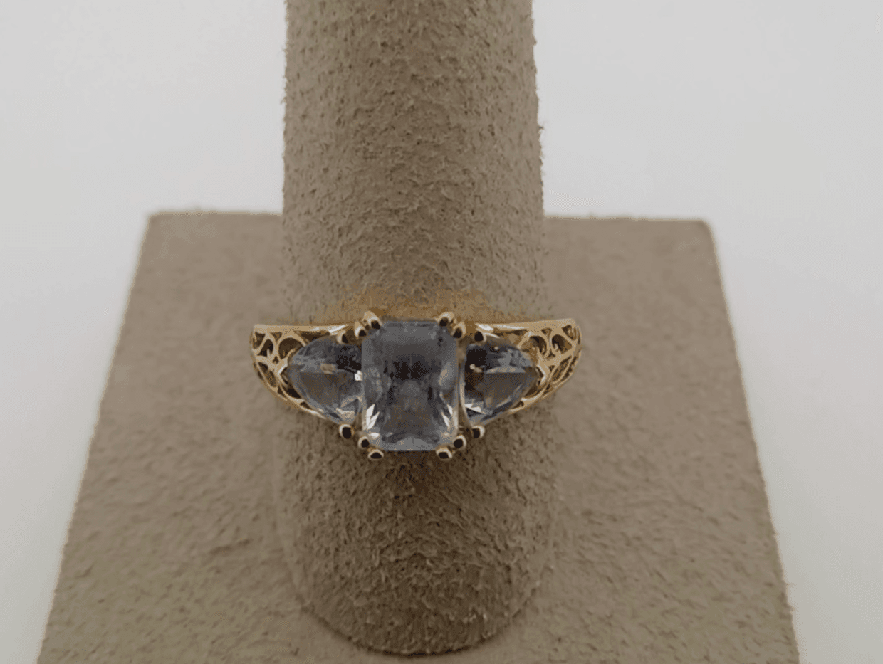 Vintage Aquamarine Lady's Stone Ring 14K Yellow Gold 2.97g - Image 1