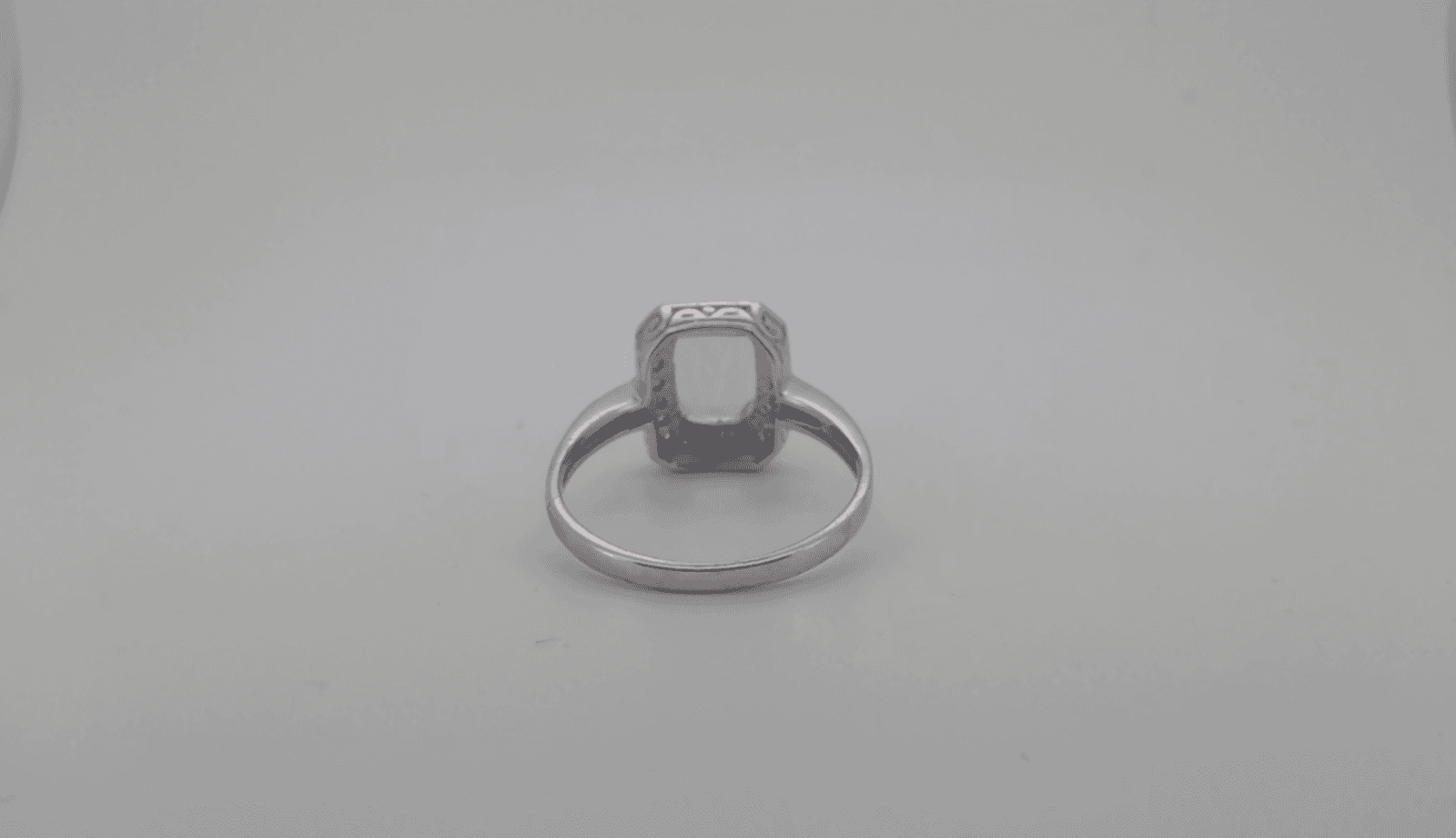 Blue Topaz Lady's Stone & Diamond Ring 18kt WHITE GOLD - Thumbnail 9