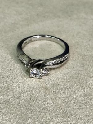 Lady's Diamond Solitaire Ring 17 Diamonds .53 Carat T.W. 14K White G (GJE003731) - Image 1