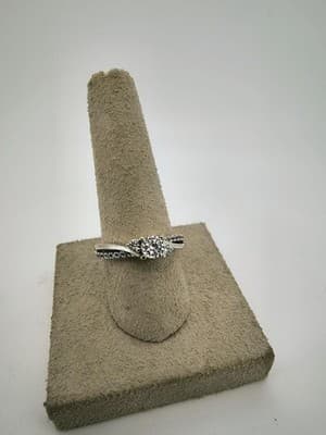 Lady's Diamond Solitaire Ring 17 Diamonds .53 Carat T.W. 14K White G (GJE003731) - Thumbnail 9