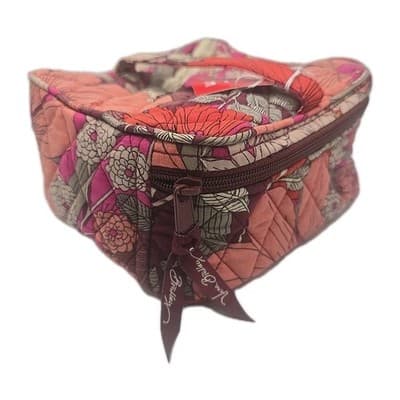 Vera Bradley Makeup Bag Pink, Orange, Zipper Closure. - Image 1