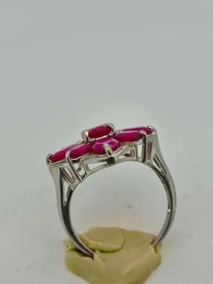 Ruby Lady's Silver & Stone Ring 925 Silver 4.99g (GJE003732) - Thumbnail 12