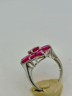 Ruby Lady's Silver & Stone Ring 925 Silver 4.99g (GJE003732) - Thumbnail 8