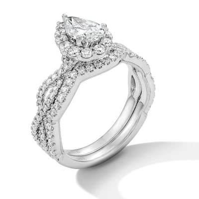 Lady's Diamond Wedding Set 142 Diamonds 4.31 Carat T.W. 14K White Go (GJE000547) - Image 1