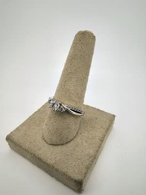 Lady's Diamond Solitaire Ring 17 Diamonds .53 Carat T.W. 14K White G (GJE003731) - Thumbnail 8