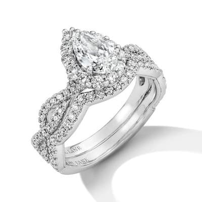 Lady's Diamond Wedding Set 142 Diamonds 4.31 Carat T.W. 14K White Go (GJE000547) - Thumbnail 3