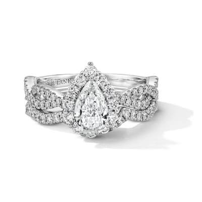 Lady's Diamond Wedding Set 142 Diamonds 4.31 Carat T.W. 14K White Go (GJE000547) - Thumbnail 2