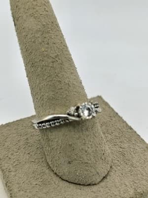Lady's Diamond Solitaire Ring 17 Diamonds .53 Carat T.W. 14K White G (GJE003731) - Thumbnail 12