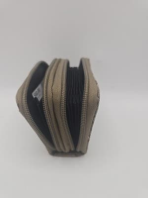 RFID Vinyl Zip Wallet - Light tan and dark tan - Thumbnail 2