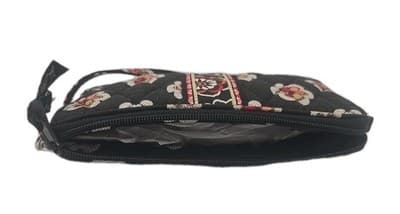 Vera Bradley Wristlet Front Zip, Floral Black Multicolored flowers - Thumbnail 6