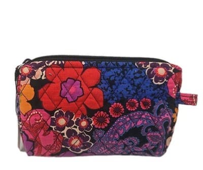 Vera Bradley Sunburst Floral Small Cosmetic Bag Pink Makeup EUC / Pencil bag New - Thumbnail 4