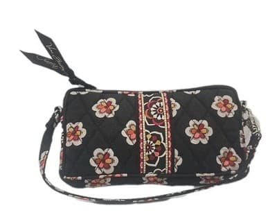 Vera Bradley Wristlet Front Zip, Floral Black Multicolored flowers - Thumbnail 3