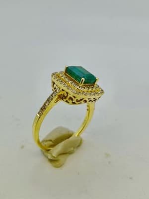Emerald Lady's Stone & Diamond Ring 65 Diamonds 3.25 Carat T.W. 14K (GJE003733) - Thumbnail 11