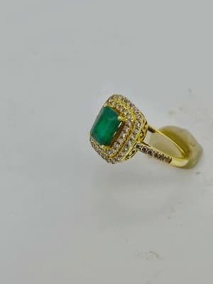 Emerald Lady's Stone & Diamond Ring 65 Diamonds 3.25 Carat T.W. 14K (GJE003733) - Thumbnail 5