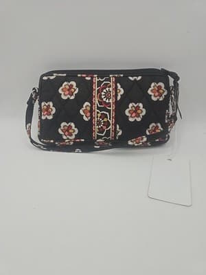 Vera Bradley Wristlet Front Zip, Floral Black Multicolored flowers - Thumbnail 2