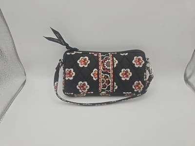 Vera Bradley Wristlet Front Zip, Floral Black Multicolored flowers - Thumbnail 9