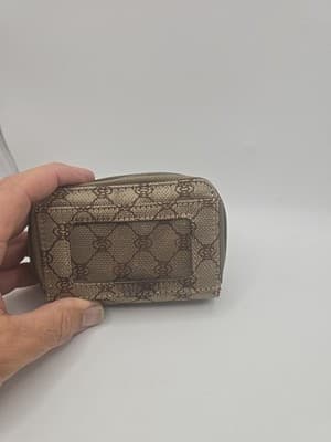 RFID Vinyl Zip Wallet - Light tan and dark tan - Thumbnail 5