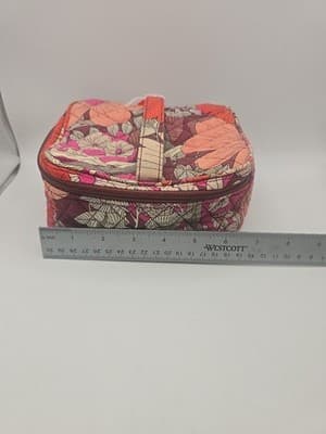 Vera Bradley Makeup Bag Pink, Orange, Zipper Closure. - Thumbnail 7