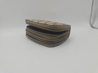RFID Vinyl Zip Wallet - Light tan and dark tan - Thumbnail 7