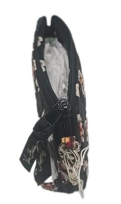 Vera Bradley Wristlet Front Zip, Floral Black Multicolored flowers - Thumbnail 4