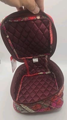 Vera Bradley Makeup Bag Pink, Orange, Zipper Closure. - Thumbnail 3