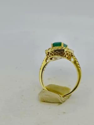 Emerald Lady's Stone & Diamond Ring 65 Diamonds 3.25 Carat T.W. 14K (GJE003733) - Thumbnail 9