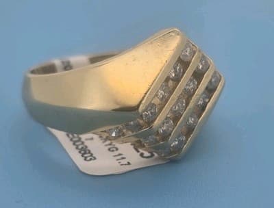 1.0 CTW Round Cut Diamond Channel-Set Statement Ring in 14k Yellow Gold - Thumbnail 11