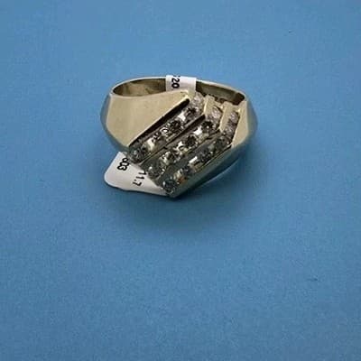 1.0 CTW Round Cut Diamond Channel-Set Statement Ring in 14k Yellow Gold - Thumbnail 6