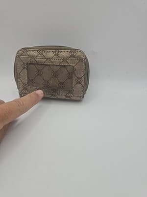 RFID Vinyl Zip Wallet - Light tan and dark tan - Thumbnail 6