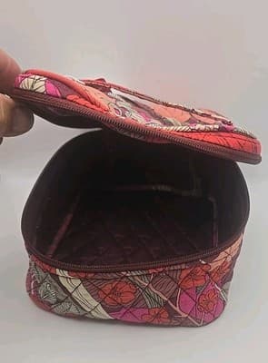 Vera Bradley Makeup Bag Pink, Orange, Zipper Closure. - Thumbnail 2