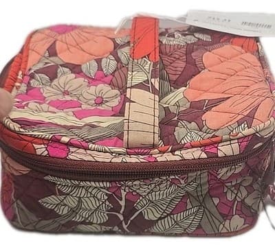 Vera Bradley Makeup Bag Pink, Orange, Zipper Closure. - Thumbnail 9