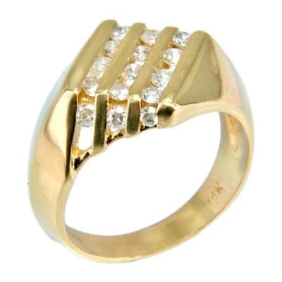 1.0 CTW Round Cut Diamond Channel-Set Statement Ring in 14k Yellow Gold - Image 1