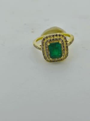 Emerald Lady's Stone & Diamond Ring 65 Diamonds 3.25 Carat T.W. 14K (GJE003733) - Thumbnail 2