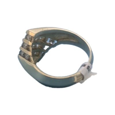1.0 CTW Round Cut Diamond Channel-Set Statement Ring in 14k Yellow Gold - Thumbnail 5