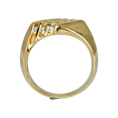 1.0 CTW Round Cut Diamond Channel-Set Statement Ring in 14k Yellow Gold - Thumbnail 8